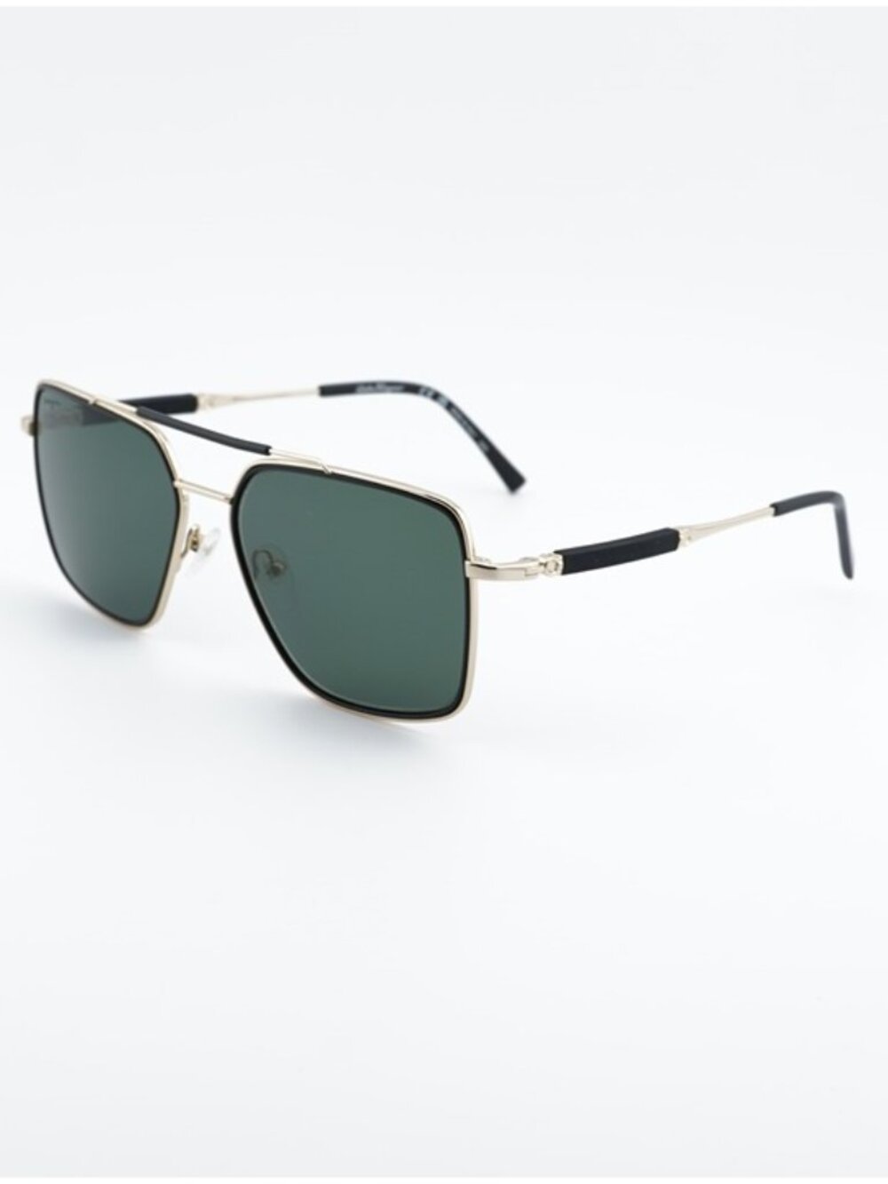 Salvatore Ferragamo SF298S 703 Sunglasses Gold/Black Square Frame, Green Lenses